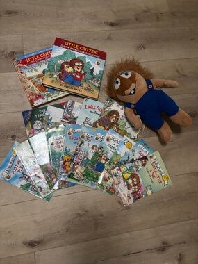 16 individual books, 2 collection books and a stuffed animal